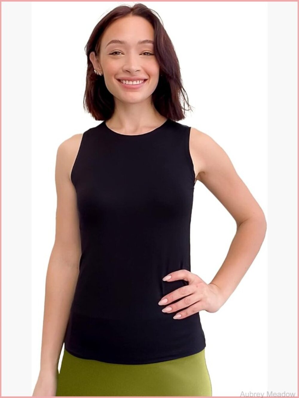Modest High Neck Tank Top Sleeveless Layering Cami for Women